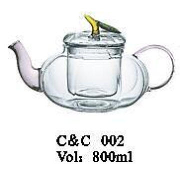 Handmade 3.3 High Borosilicate Heat Fire Resistant Glass Teapot